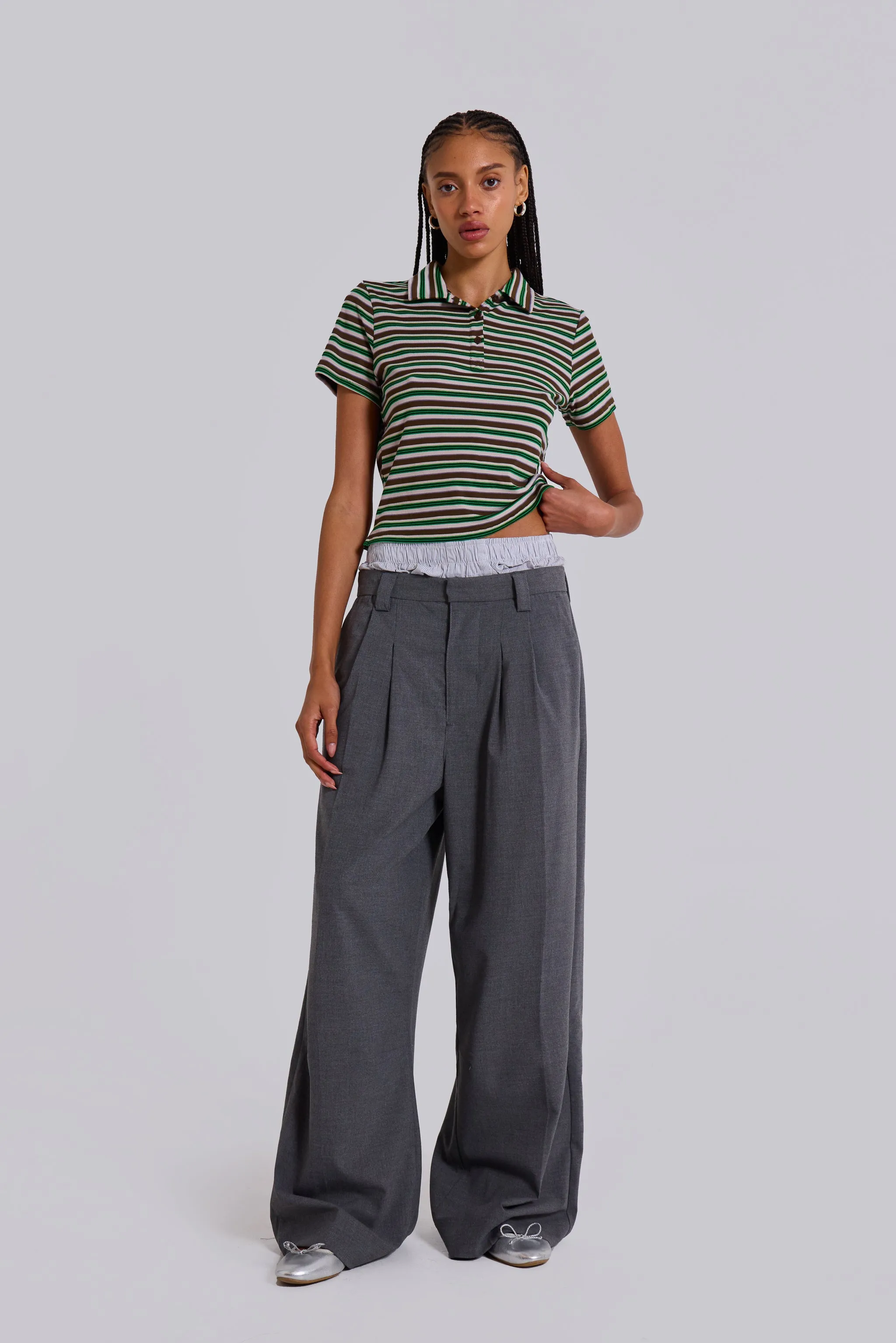 Goliath Grey Suit Pants sold by Jaded London