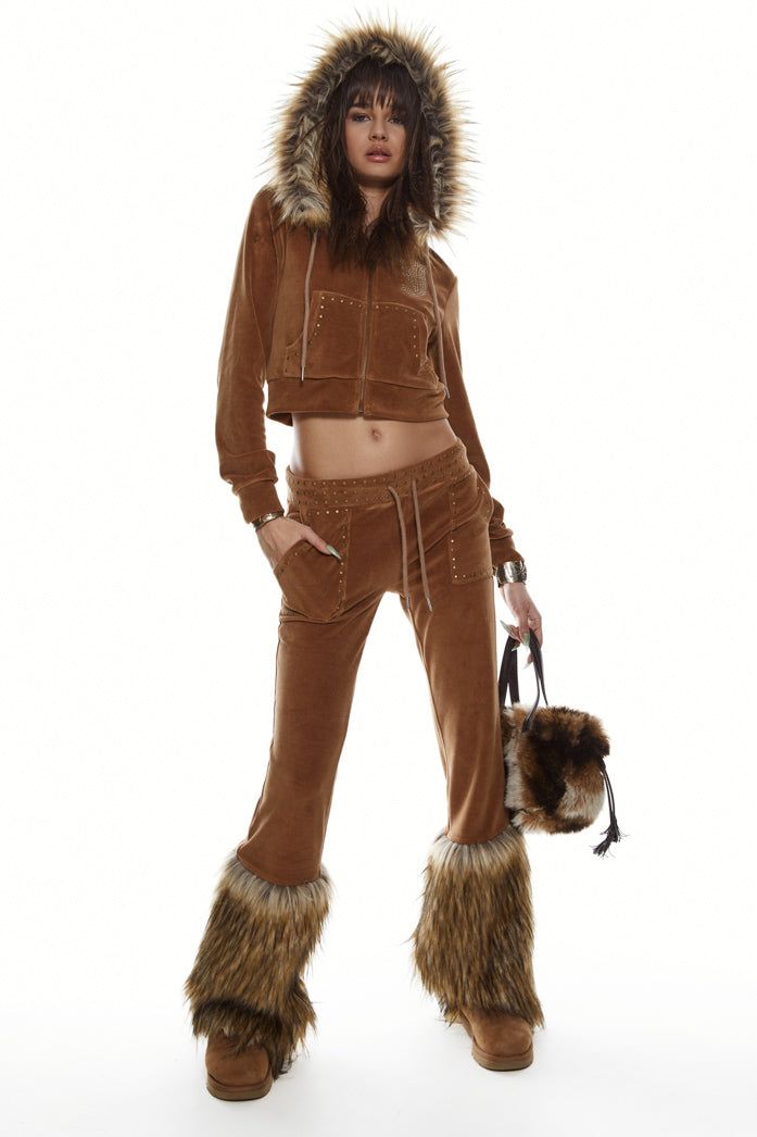 Tia Faux Fur Track Pants sold by Jaded London product image thumbnail 5