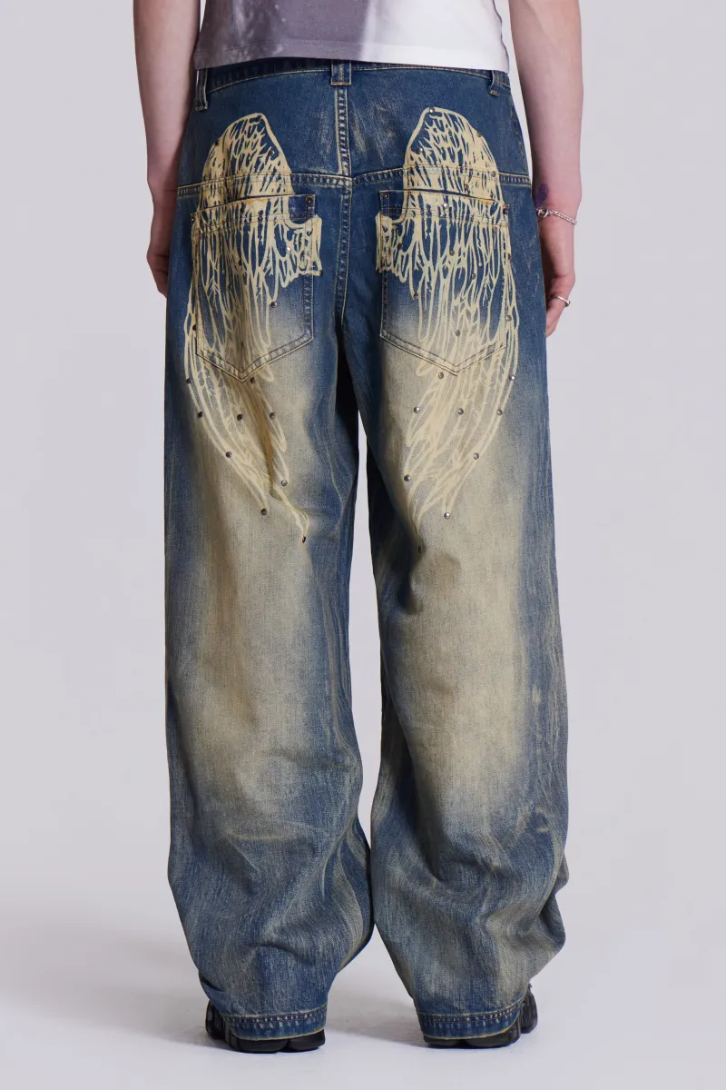 jaded london Sandblast Blue Jeans w30（Jaded London Colossus