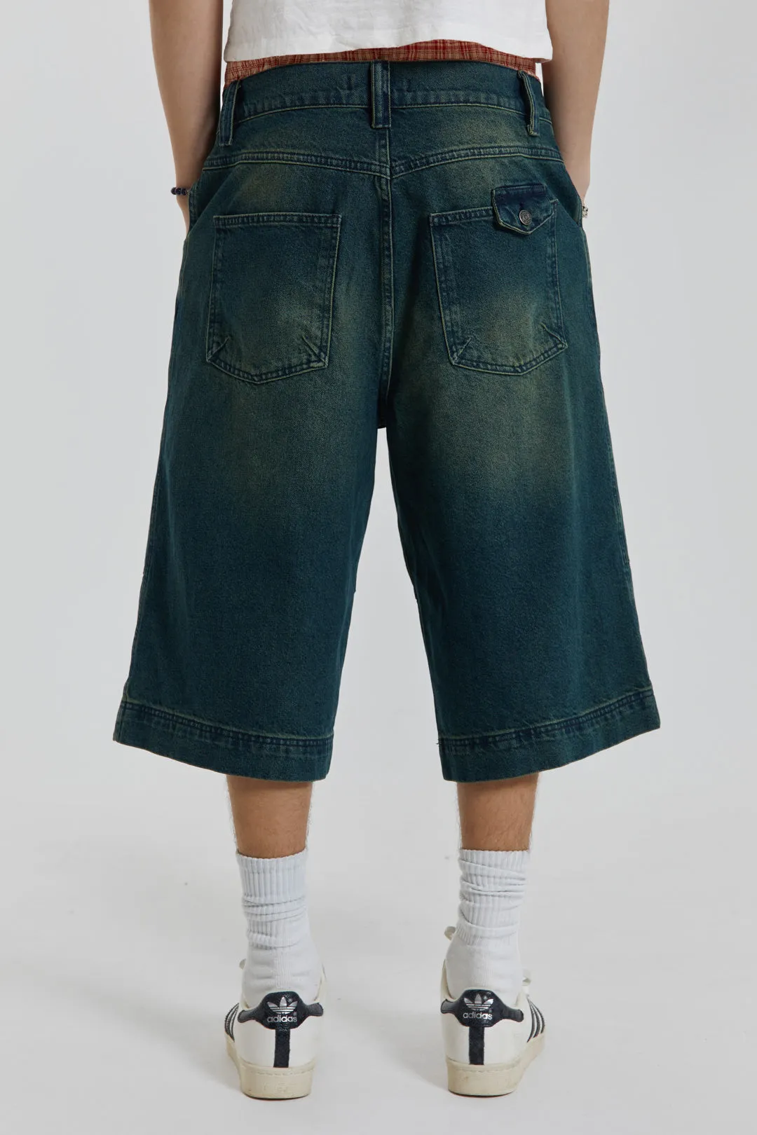 Axle Sandblast Denim Jorts sold by Jaded London product image thumbnail 3
