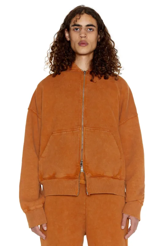 NTRLS Rust Orange Oversized Zip Through Hoodie sold by Jaded London