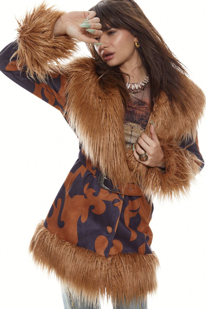 Monarch Faux Fur Coat sold by Jaded London