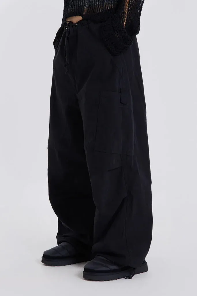 Black Parachute Cargo Pants sold by Jaded London product image thumbnail 2