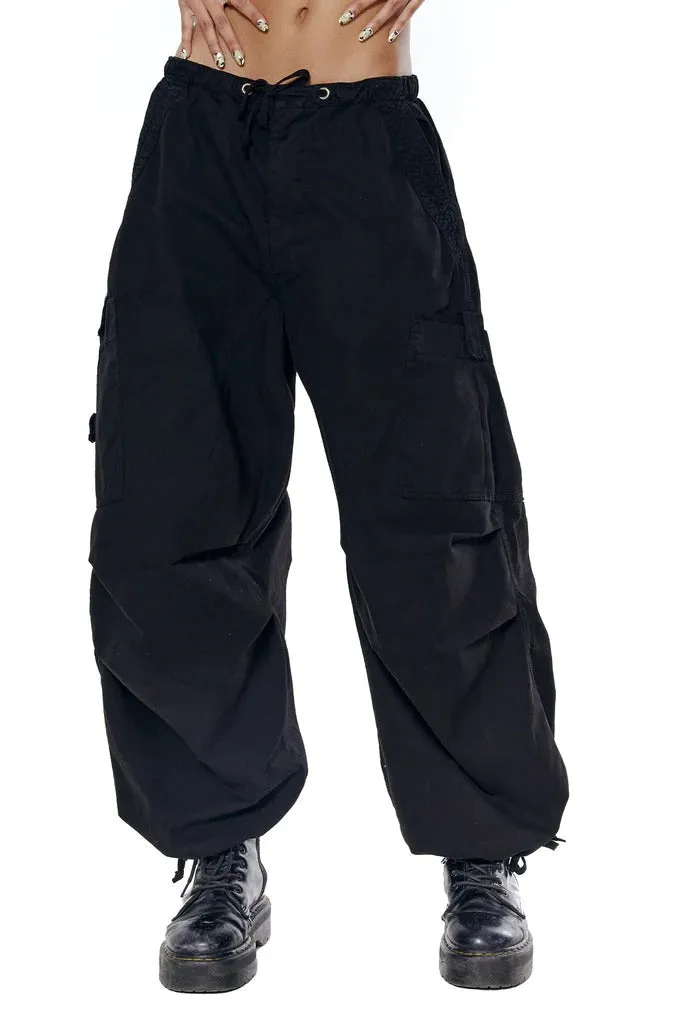 Black Parachute Cargo Pants sold by Jaded London product image thumbnail 3