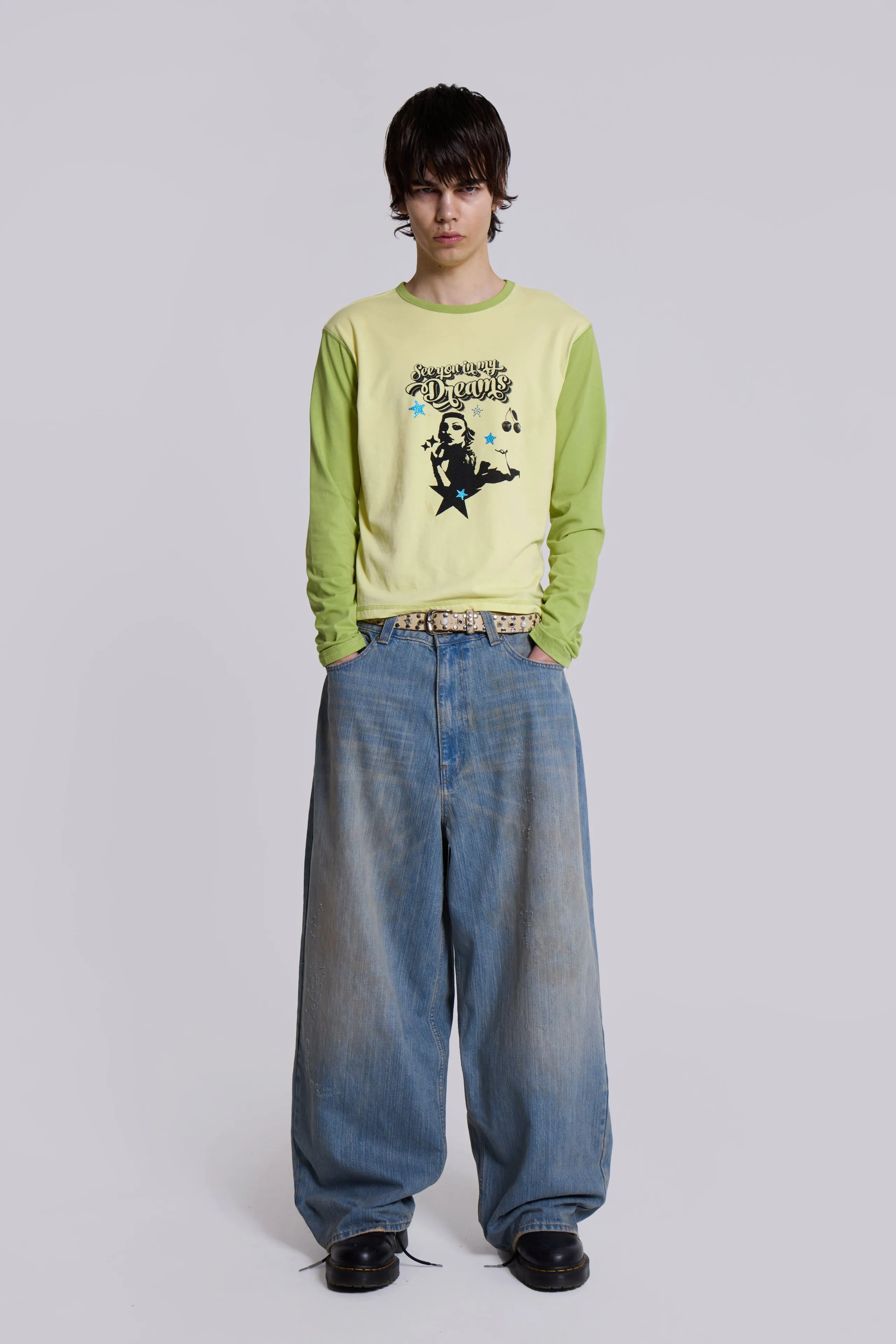 Light Wash Slub XL Colossus Jeans sold by Jaded London product image thumbnail 2