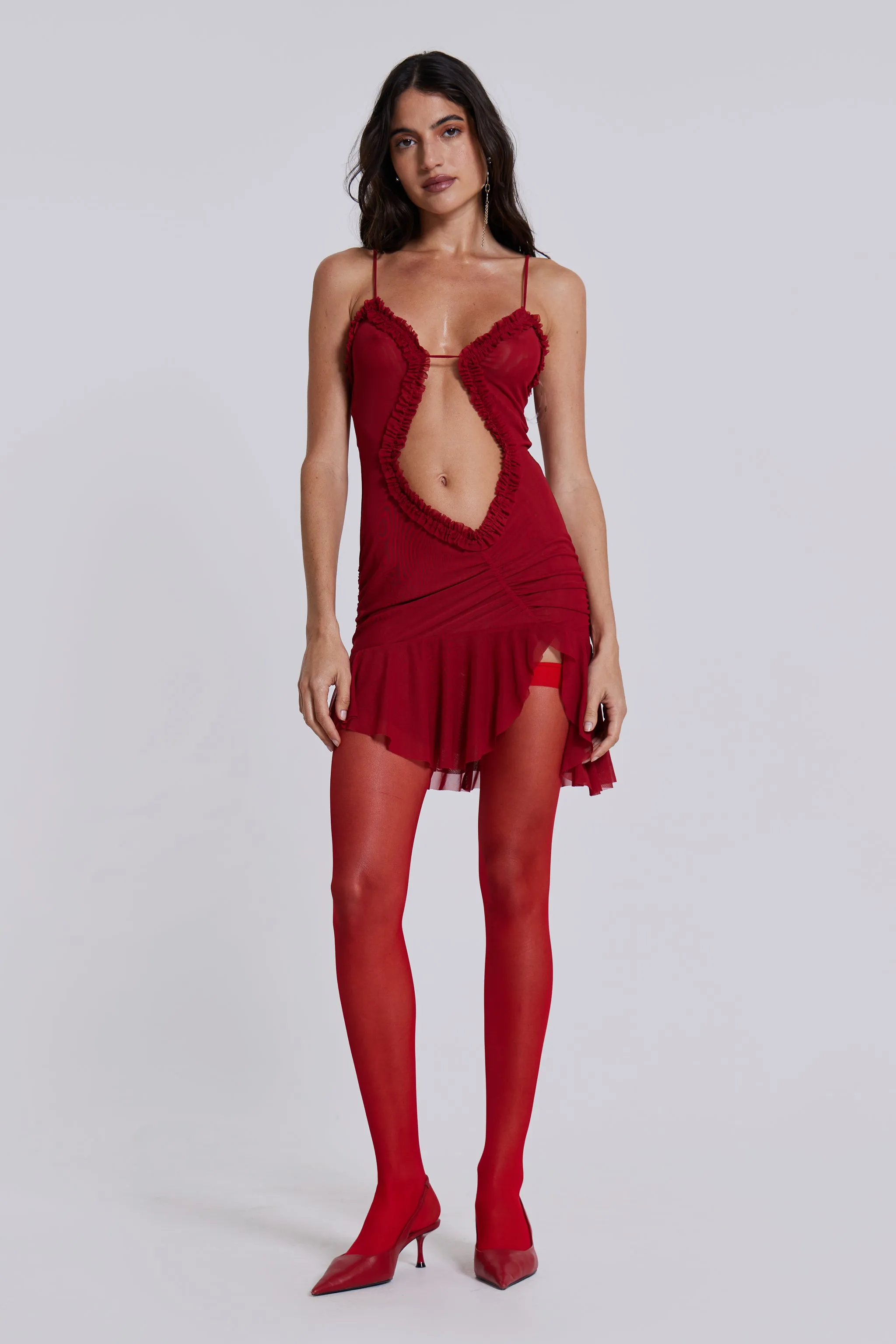 Scarlett Red Mini Fatale Dress sold by Jaded London product image thumbnail 2