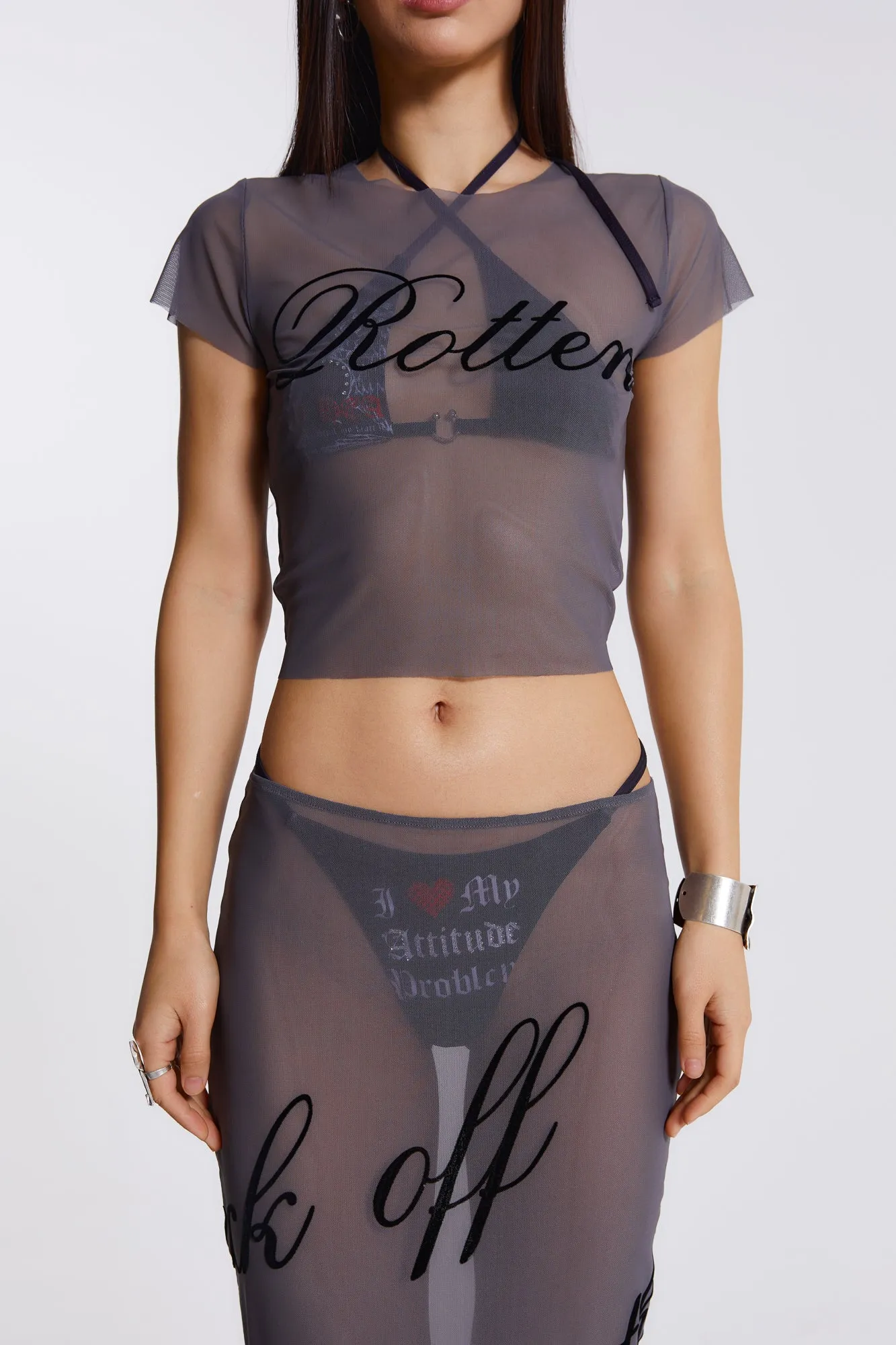 Spoiled Rotten Mesh T-Shirt sold by Jaded London product image thumbnail 4