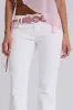 White Pinstripe Thirteen Jeans sold by Jaded London