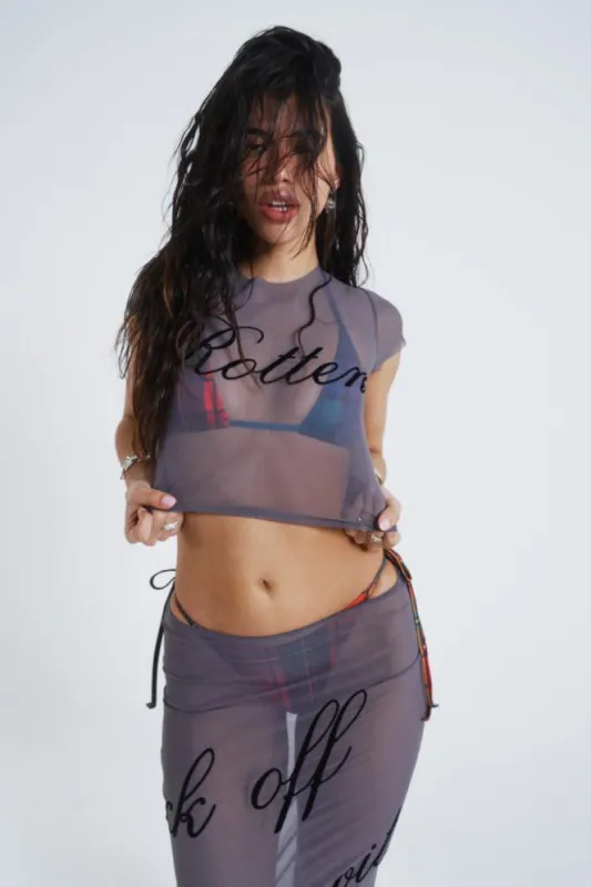 Spoiled Rotten Mesh T-Shirt made by Jaded London