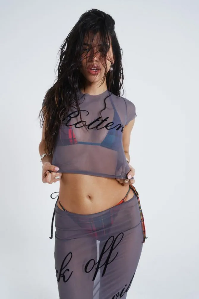 Spoiled Rotten Mesh T-Shirt sold by Jaded London