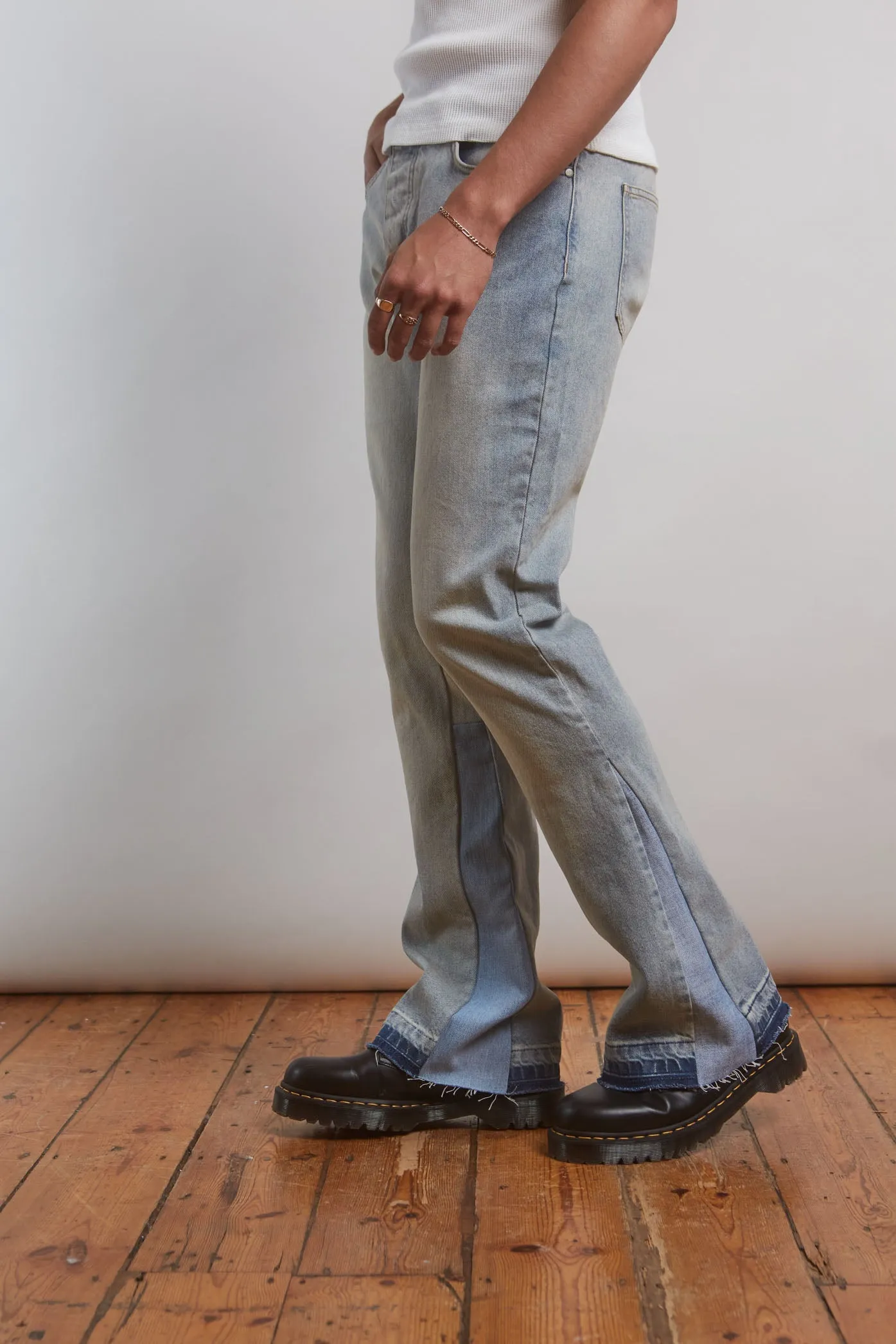 Flared Jean With Inserted Panel sold by Jaded London