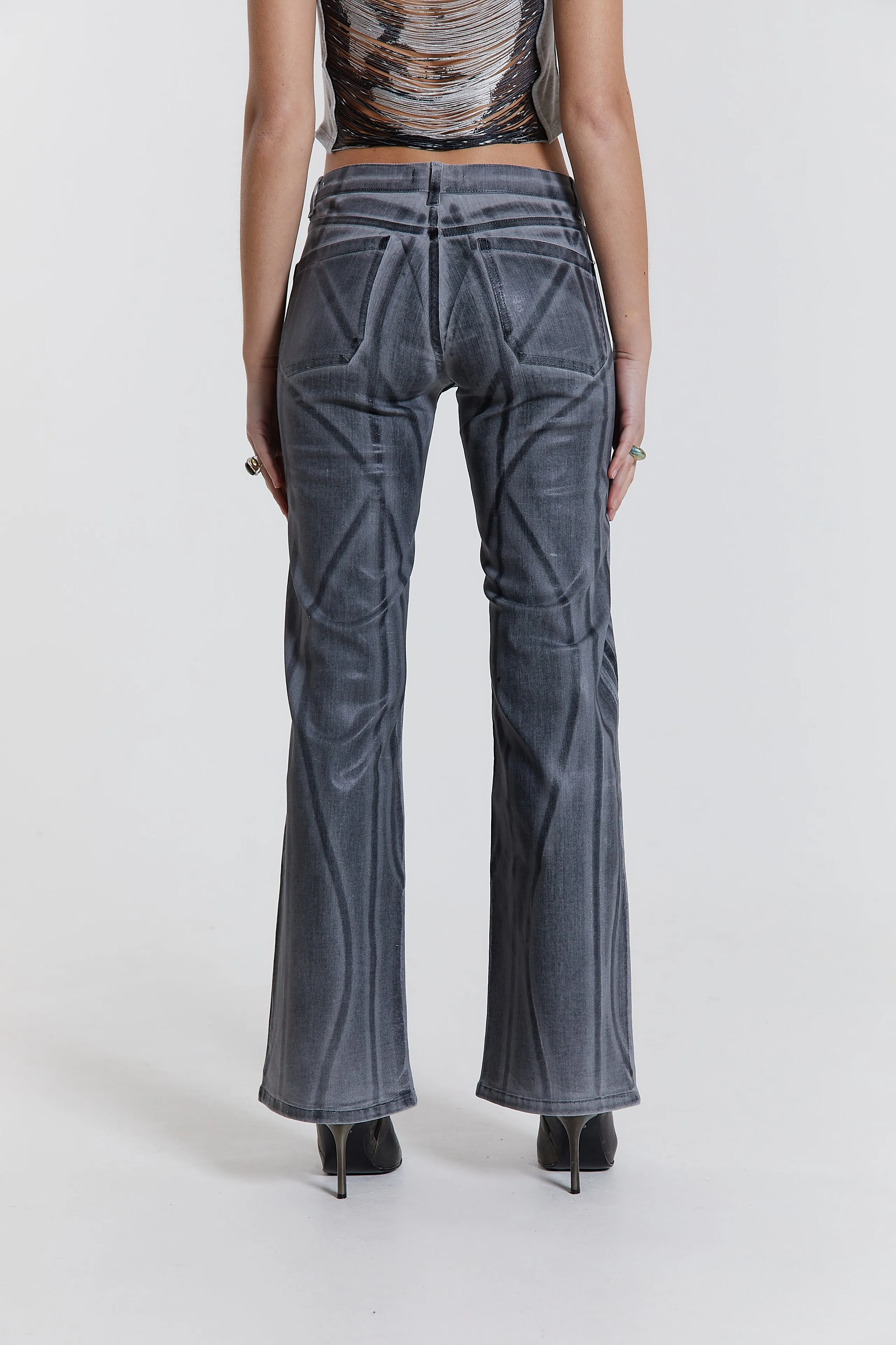 Axel Hand Painted Denim Straight Leg Jeans sold by Jaded London product image thumbnail 3