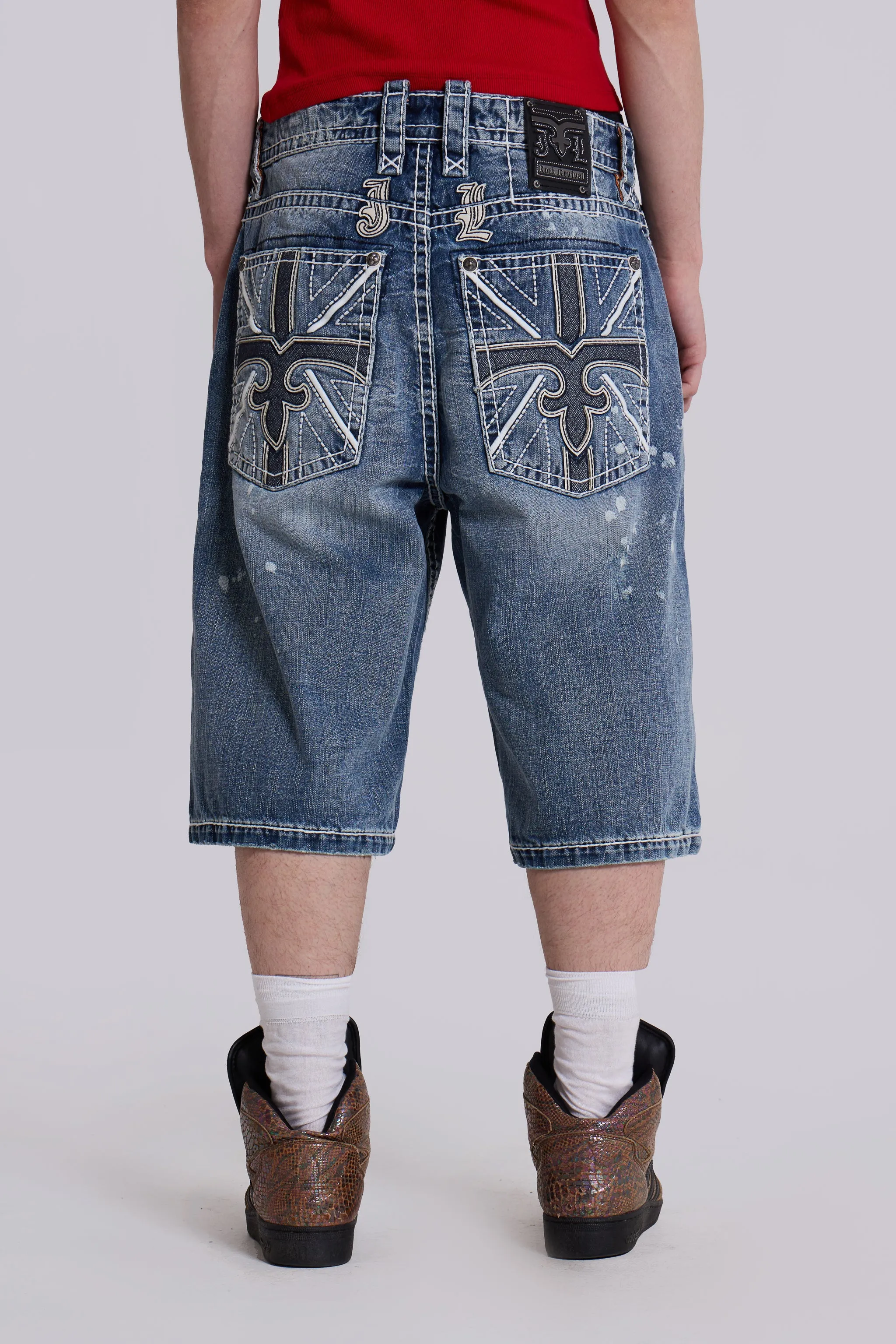 ★JADED LONDON UK★ Sapphire Cross Colossus Jorts Sapphire Cross Colossus Shorts | Jaded London | Clothing