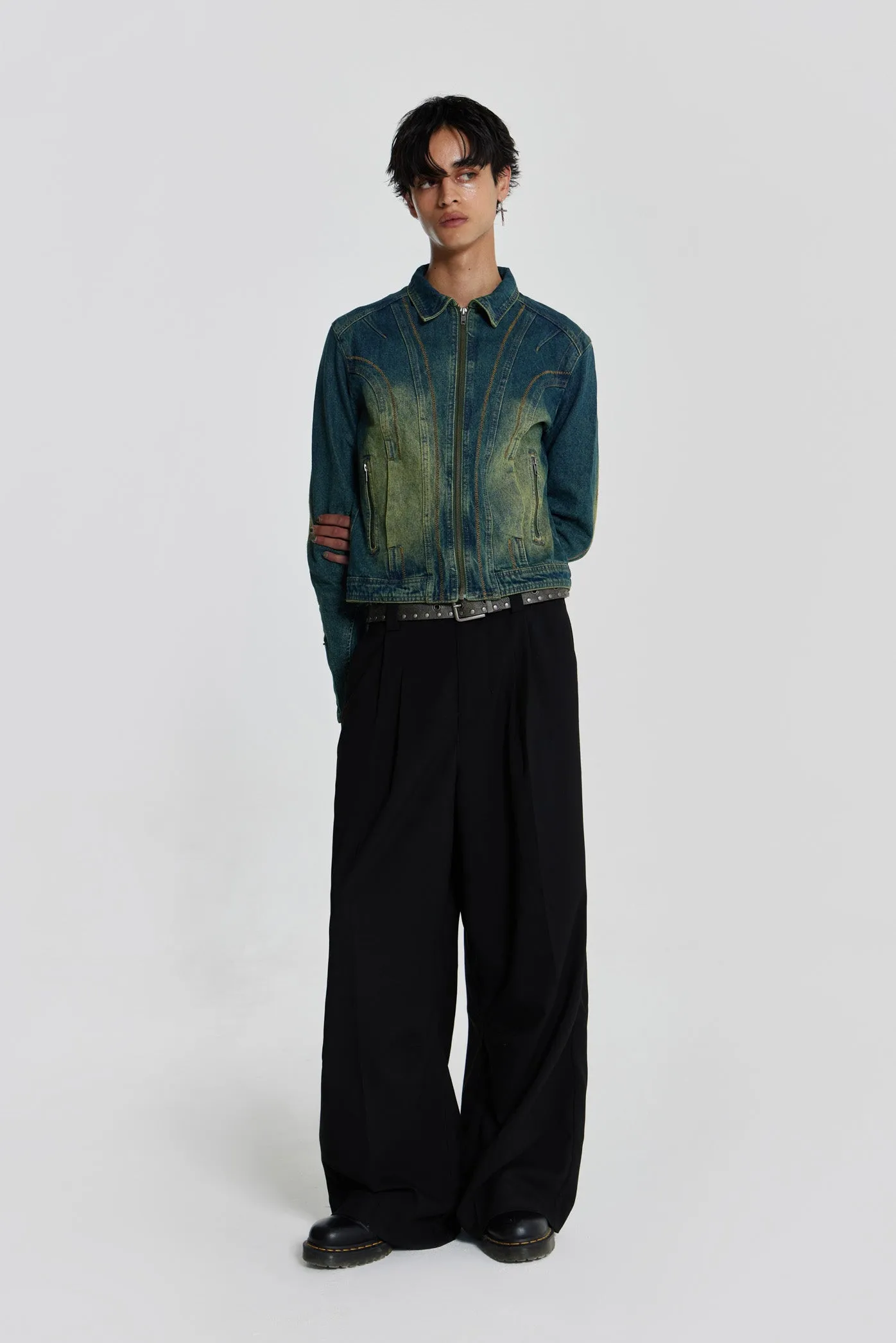 Exhaust Sandblast Denim Jacket sold by Jaded London product image thumbnail 2