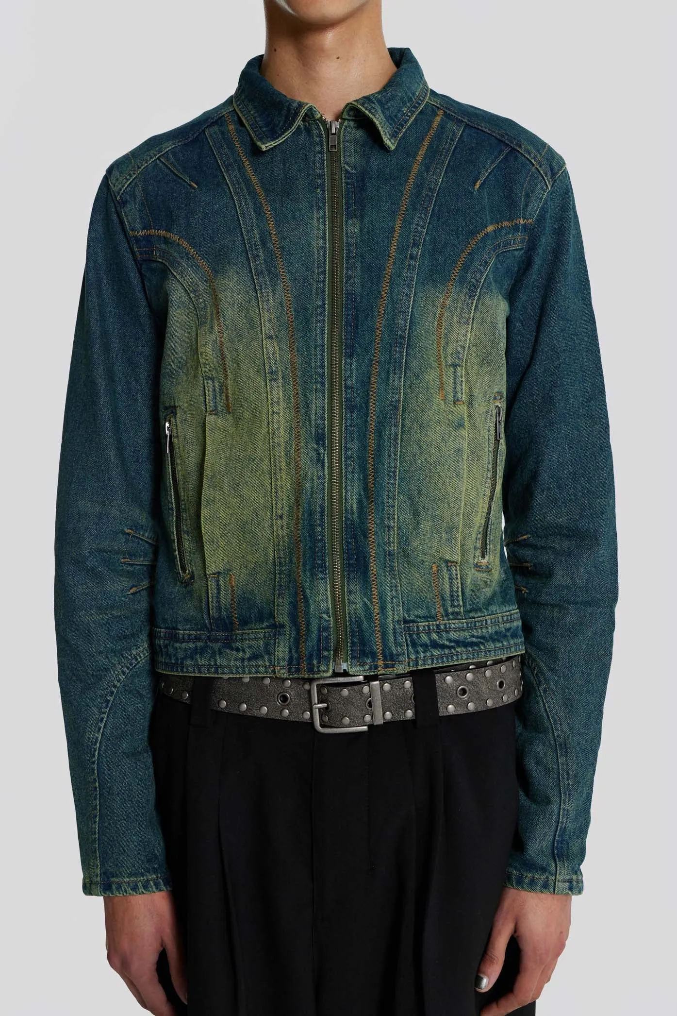 Exhaust Sandblast Denim Jacket sold by Jaded London product image thumbnail 5