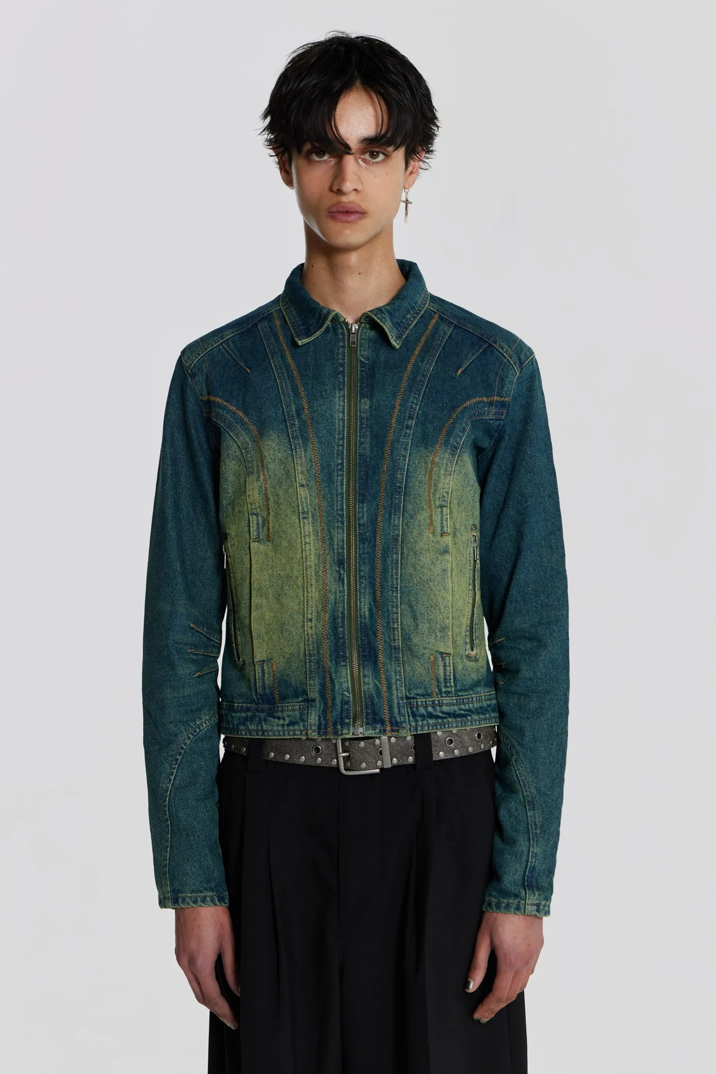 Exhaust Sandblast Denim Jacket sold by Jaded London product image thumbnail 3