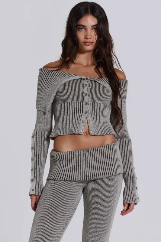 Kensu Off The Shoulder Knit Top sold by Jaded London