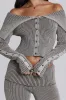 Kensu Off The Shoulder Knit Top sold by Jaded London