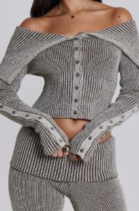Kensu Off The Shoulder Knit Top sold by Jaded London