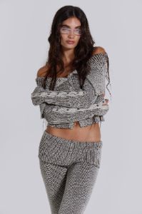 Kensu Off The Shoulder Knit Top sold by Jaded London