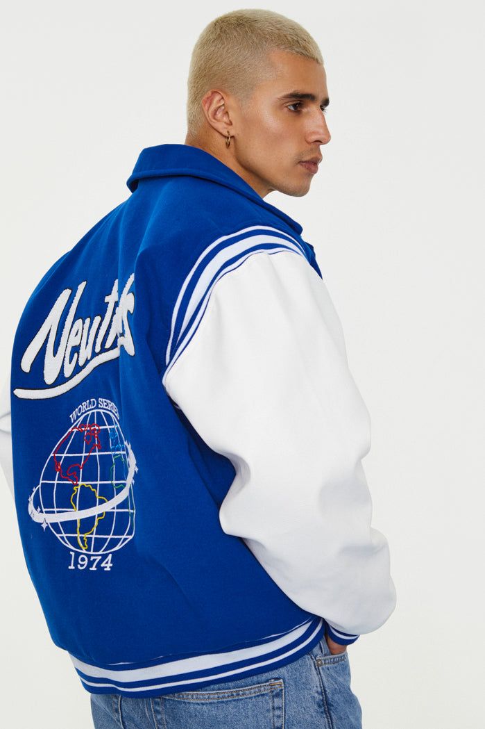 NTRLS Blue Varsity Jacket sold by Jaded London product image thumbnail 5