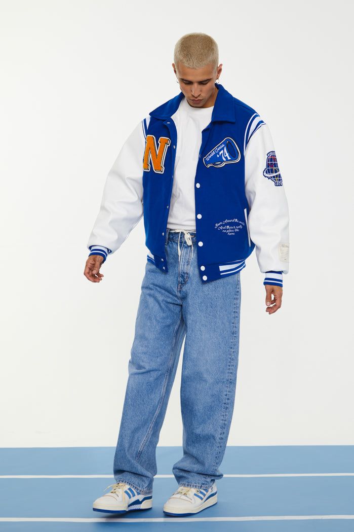 NTRLS Blue Varsity Jacket sold by Jaded London product image thumbnail 6