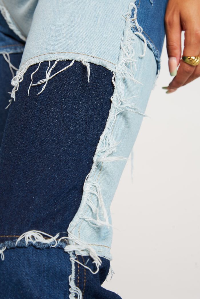 Patchwork Denim Boyfriend Jeans sold by Jaded London product image thumbnail 3
