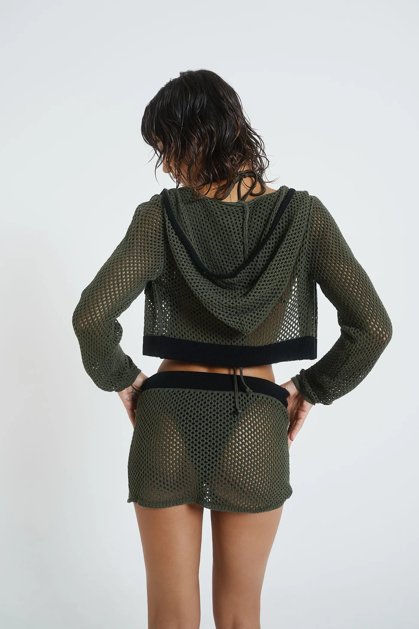 Caldera Khaki Crochet Micro Mini Skirt sold by Jaded London product image thumbnail 2