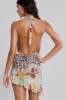 Mini Cindy Plunge Dress in Leopard sold by Jaded London