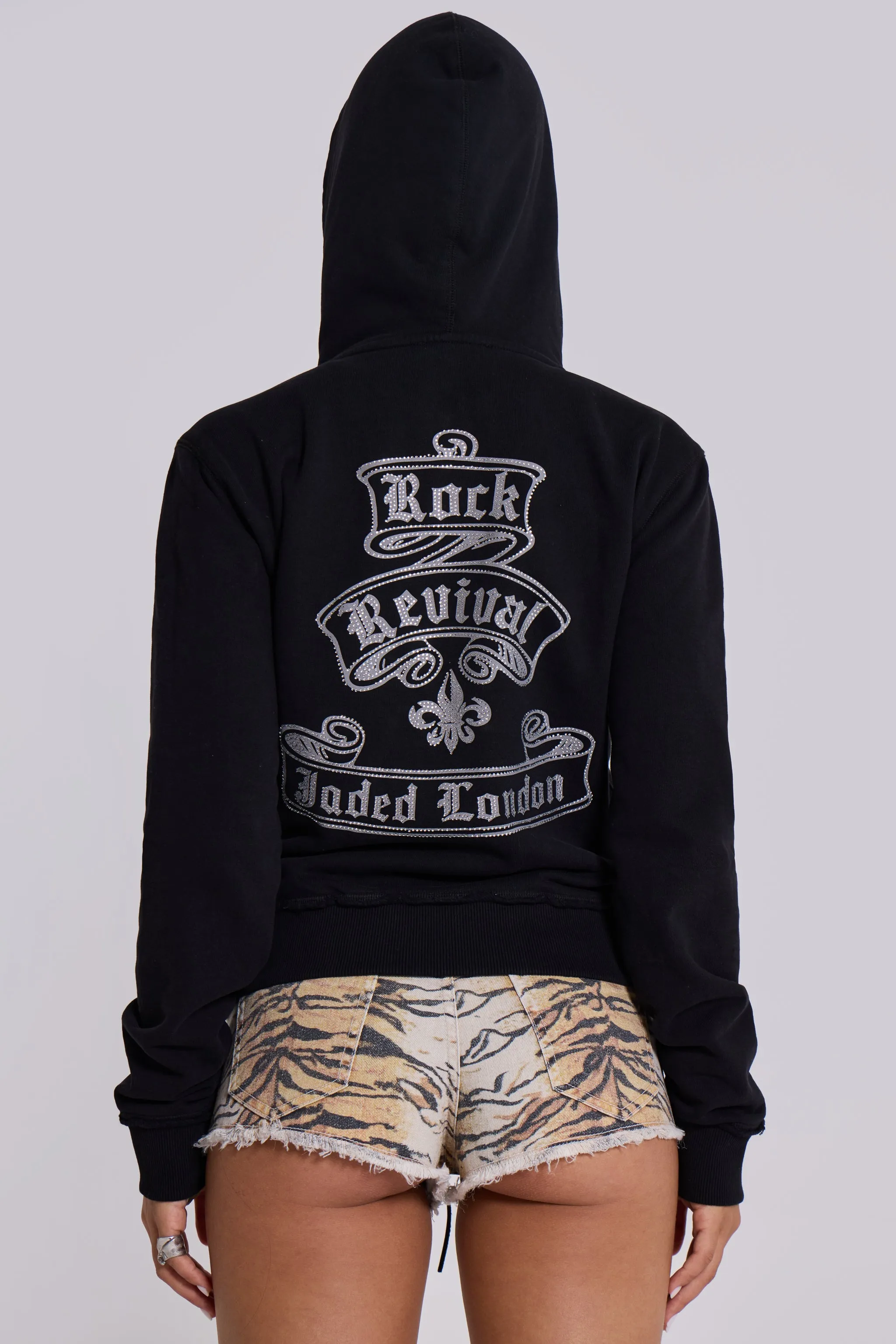 Rock Revival Diamante Mini Monster Hoodie sold by Jaded London