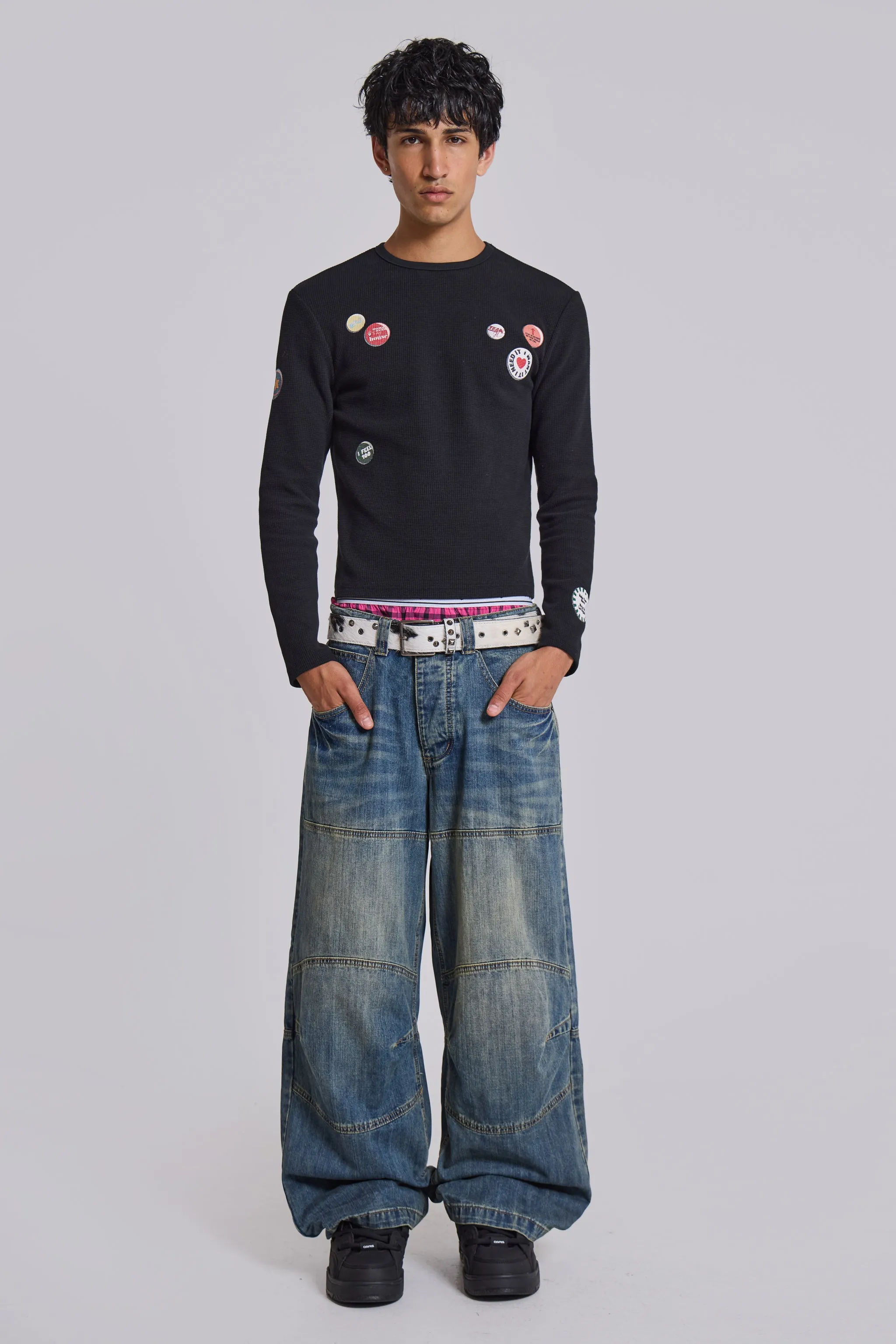 Badge Waffle Long Sleeve Tee sold by Jaded London product image thumbnail 2