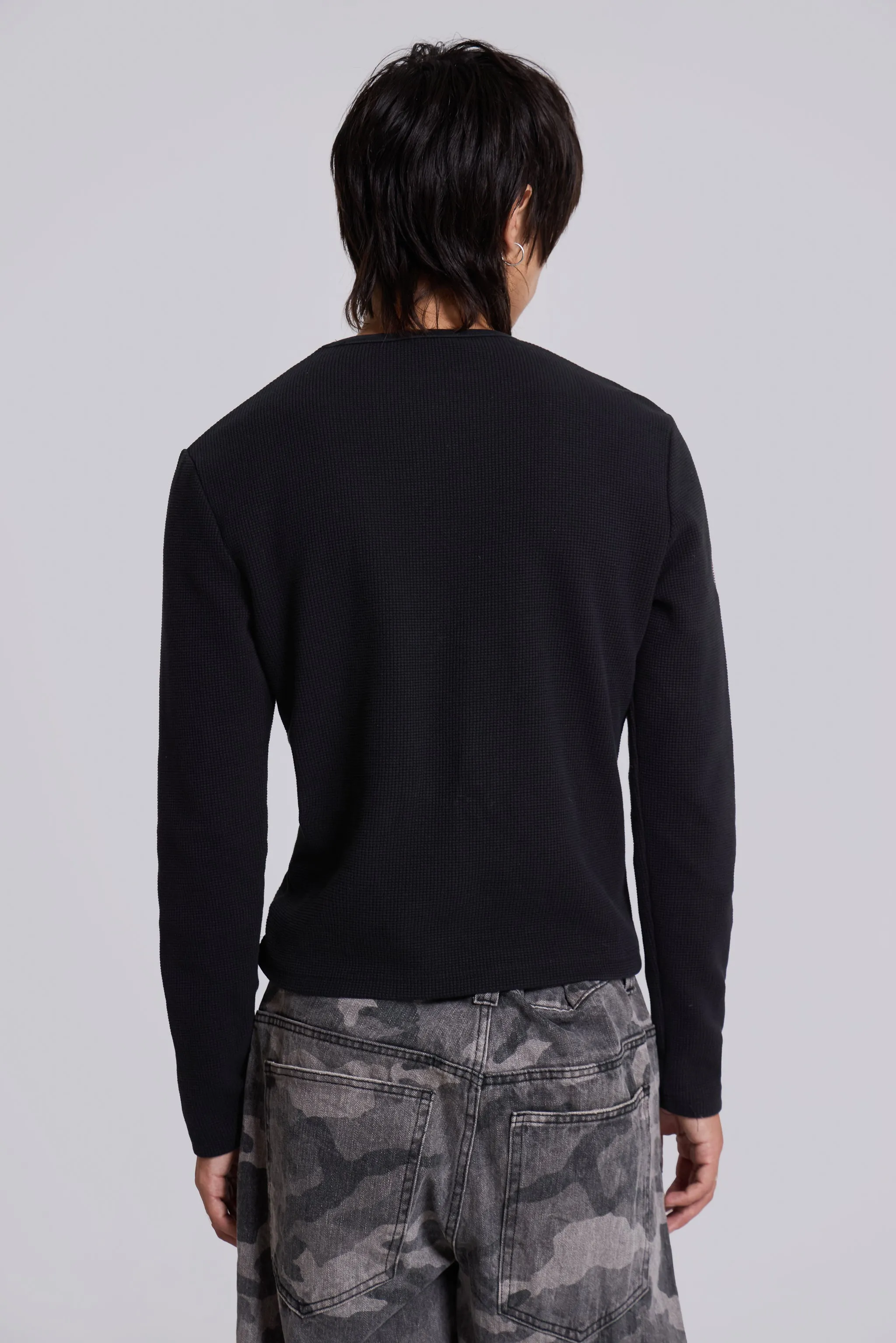 Badge Waffle Long Sleeve Tee sold by Jaded London product image thumbnail 3
