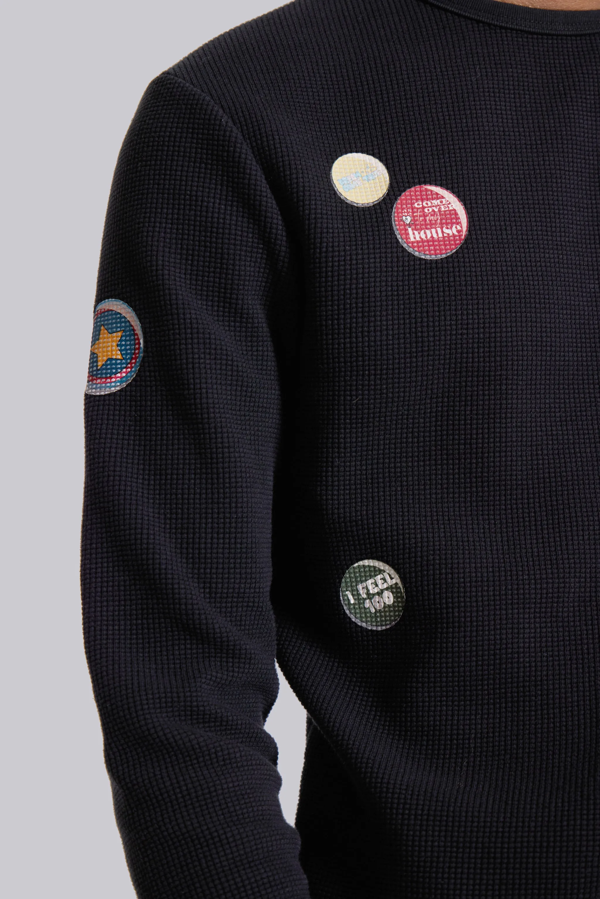 Badge Waffle Long Sleeve Tee sold by Jaded London product image thumbnail 5