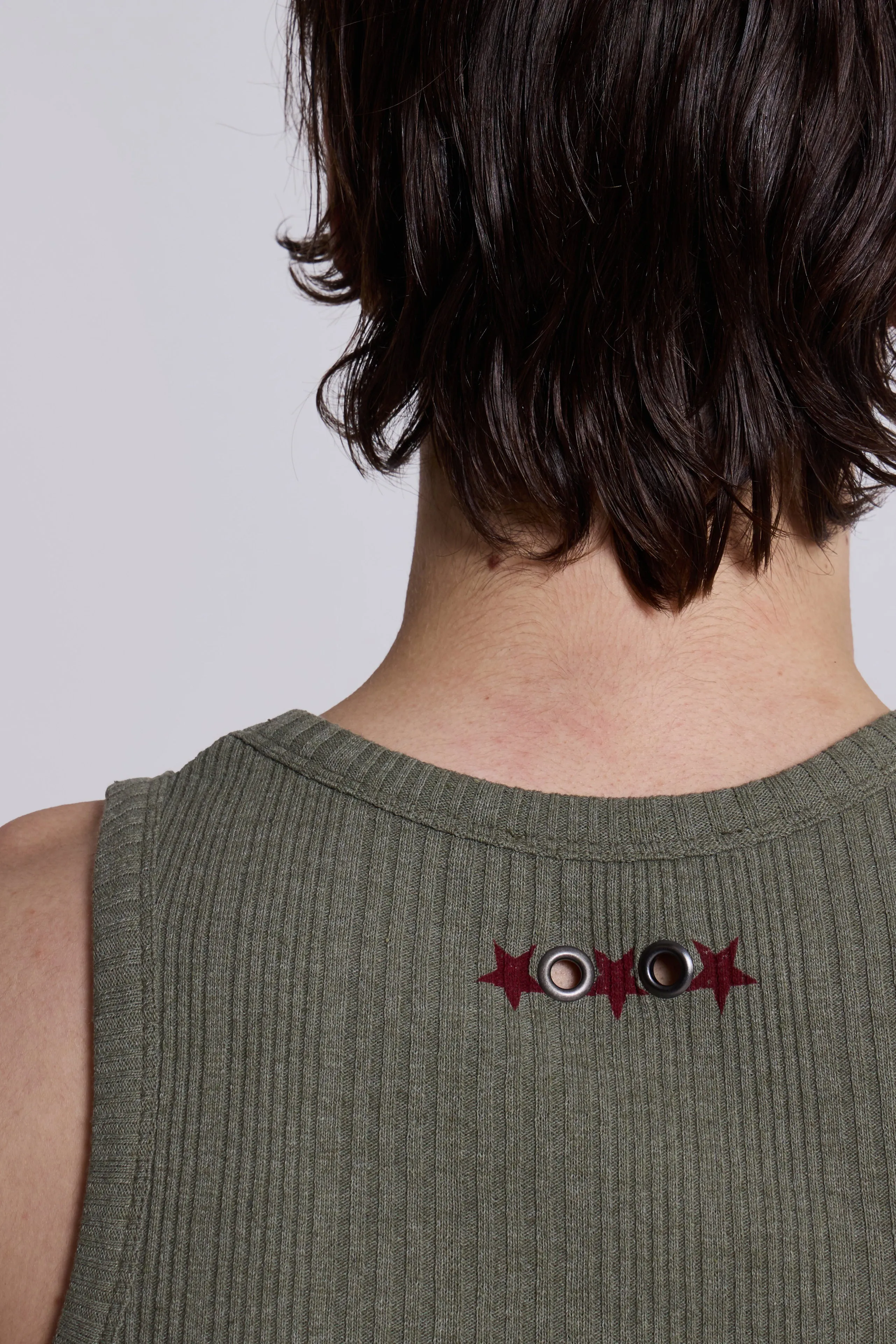 Khaki Hardware Rib Vest sold by Jaded London product image thumbnail 5