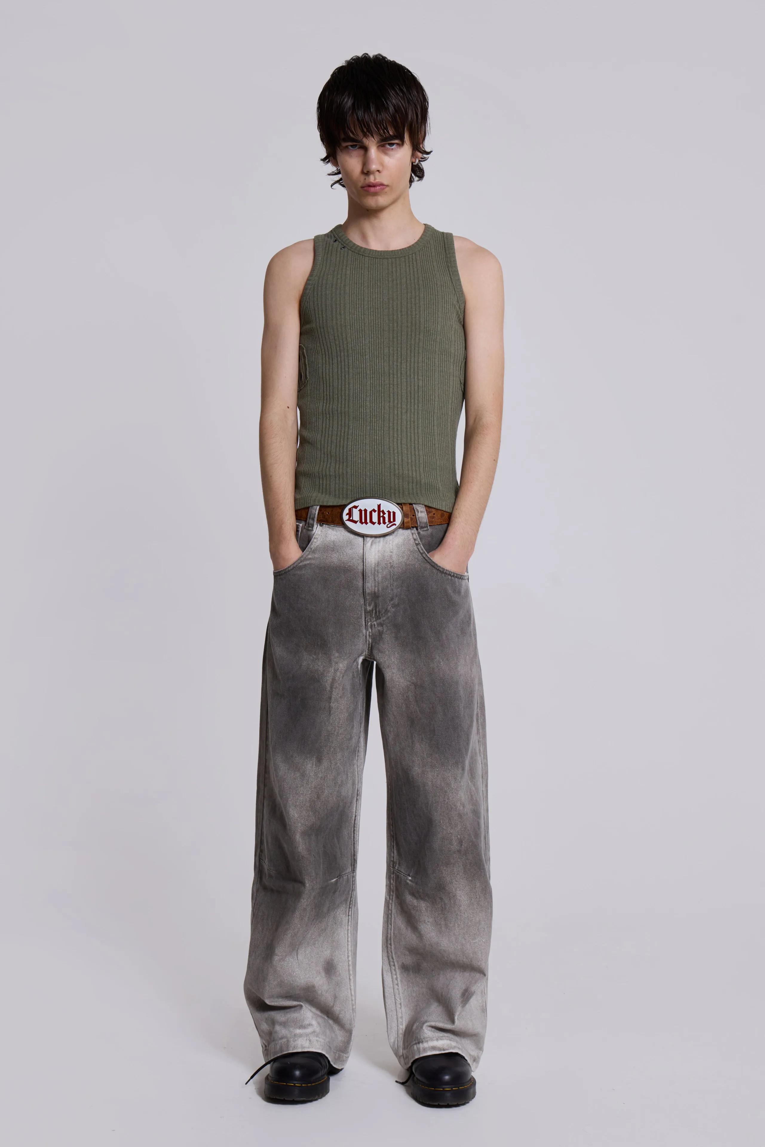 Khaki Hardware Rib Vest sold by Jaded London product image thumbnail 2