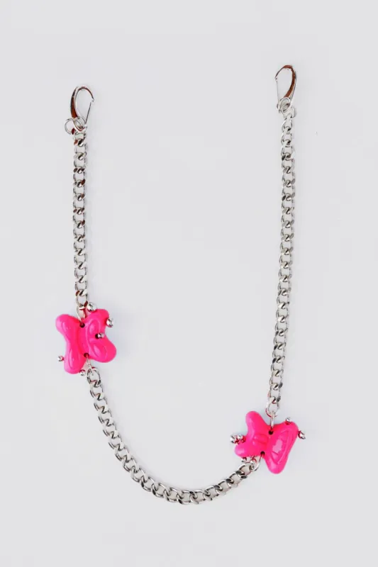 Princess Plastik Bright Pink Pendant Belt Chain sold by Jaded London