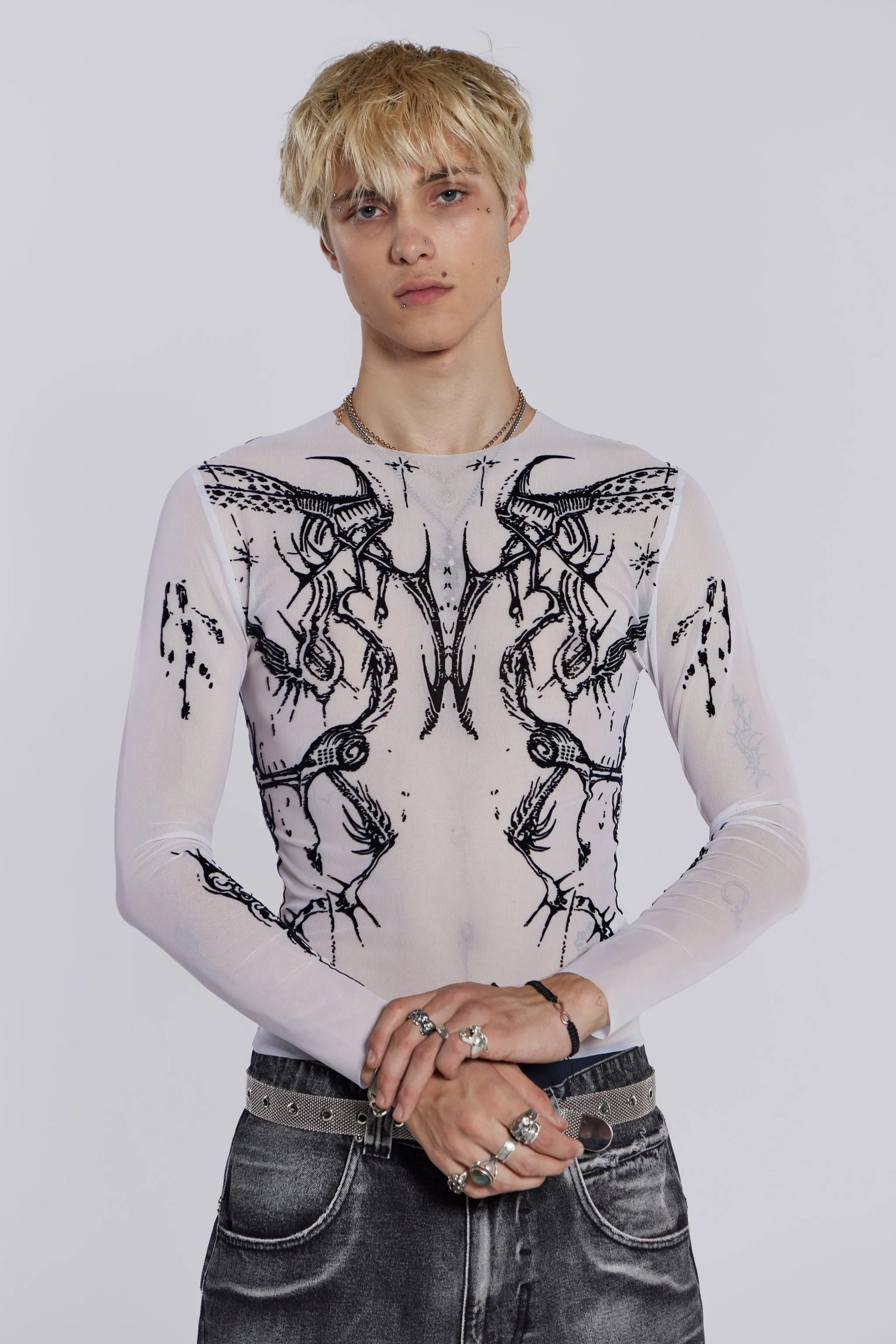 White Wings Mesh Top sold by Jaded London product image thumbnail 5
