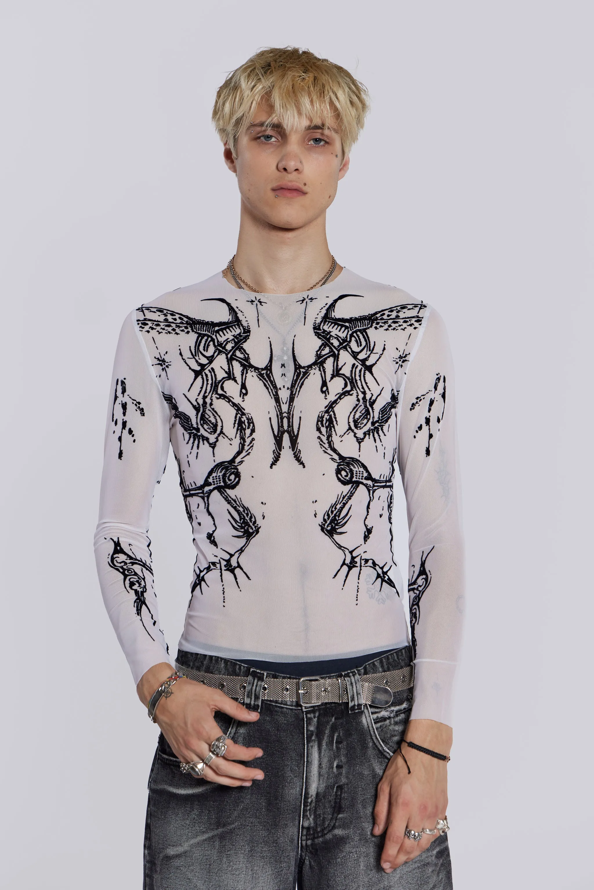 White Wings Mesh Top sold by Jaded London