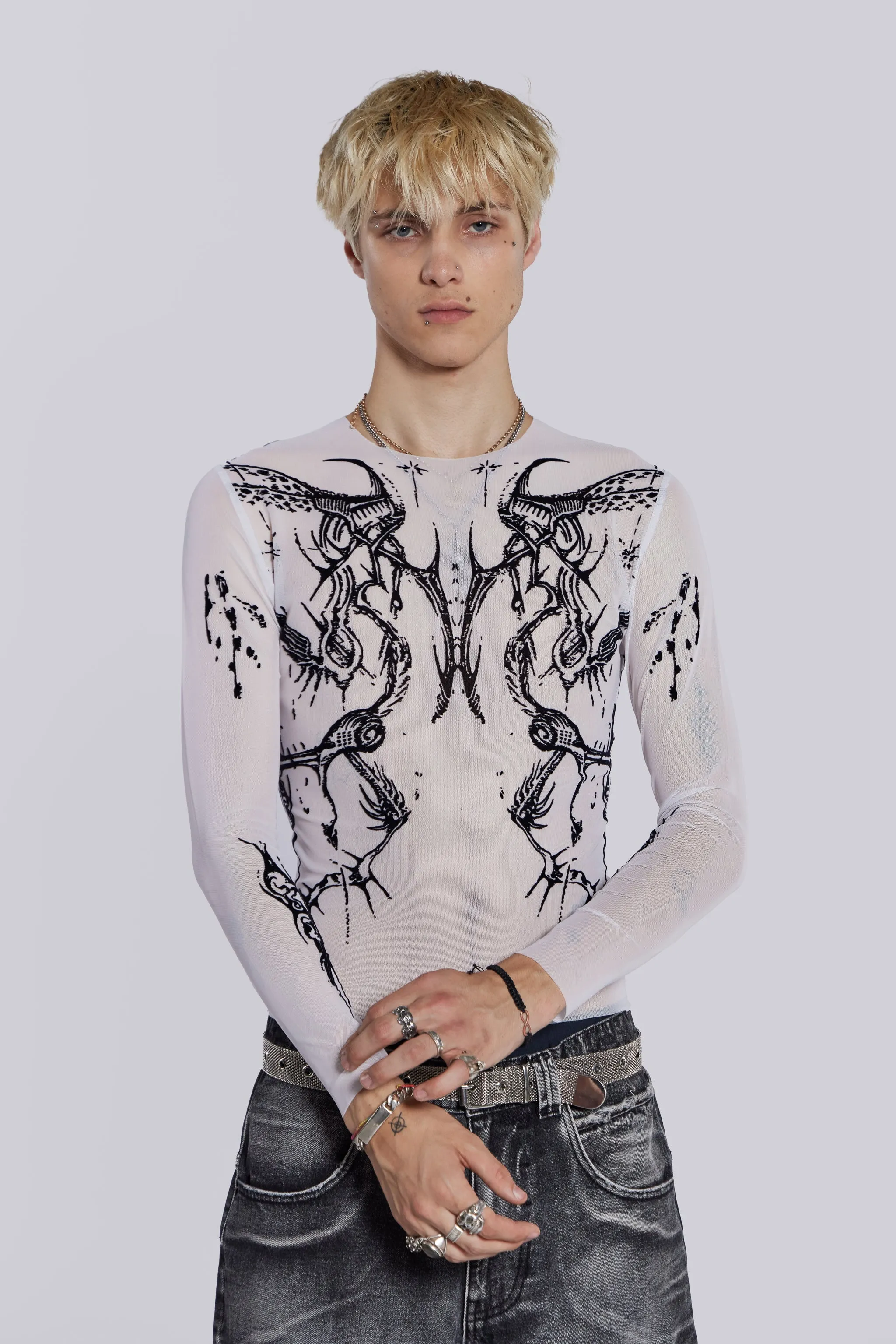 White Wings Mesh Top sold by Jaded London product image thumbnail 3