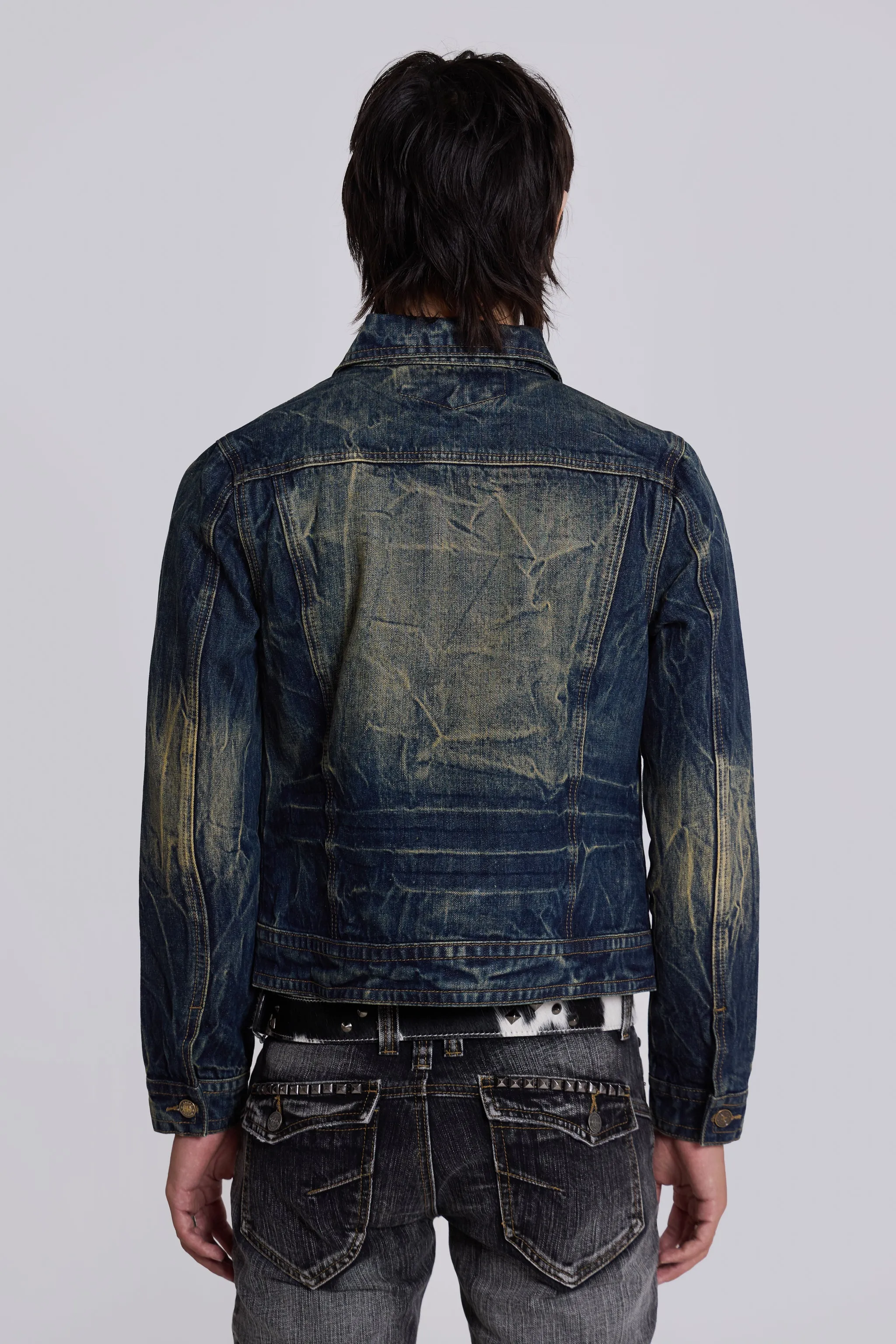 Creased Wash Stud Denim Jacket sold by Jaded London product image thumbnail 4