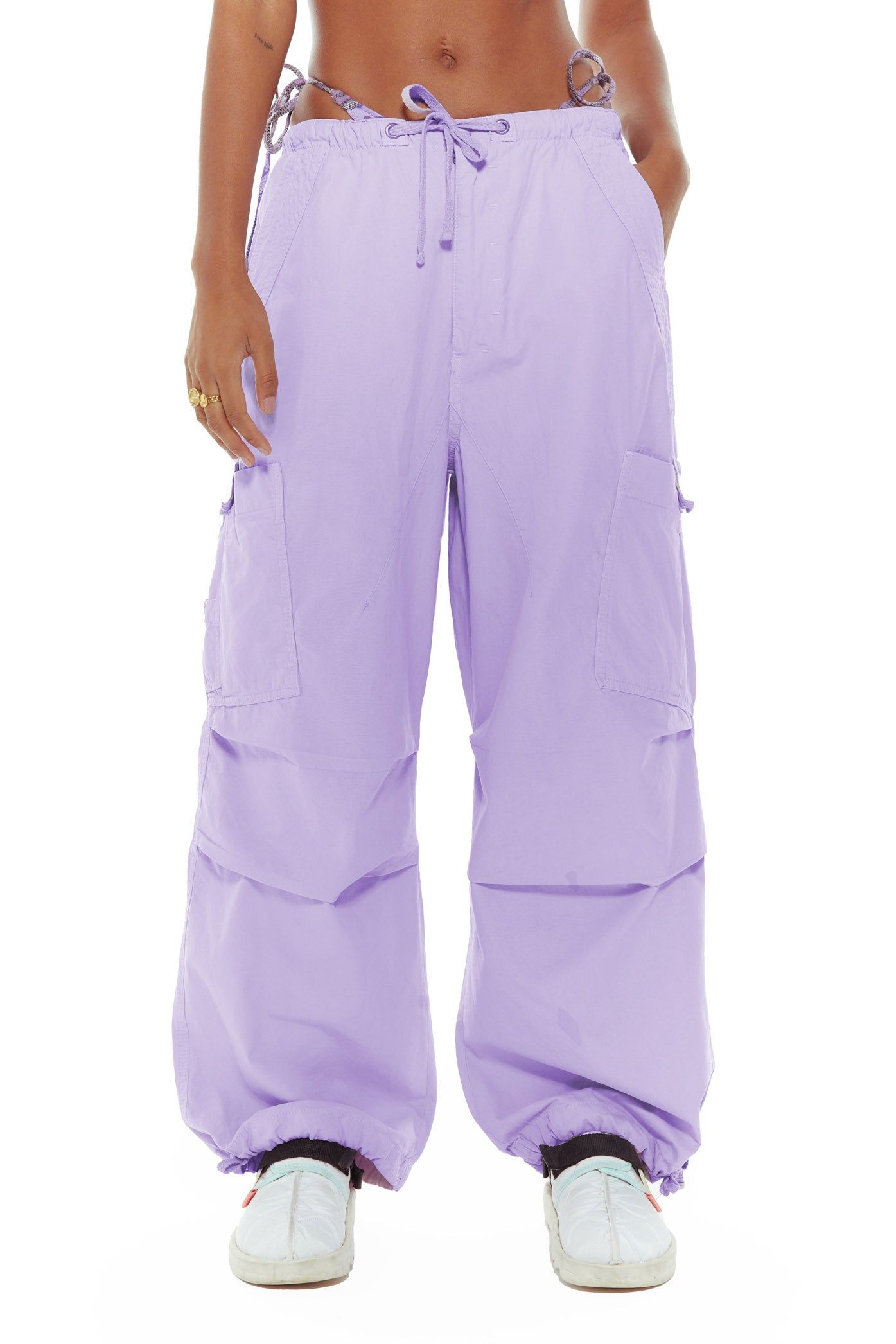 Lilac Parachute Cargo Pants sold by Jaded London