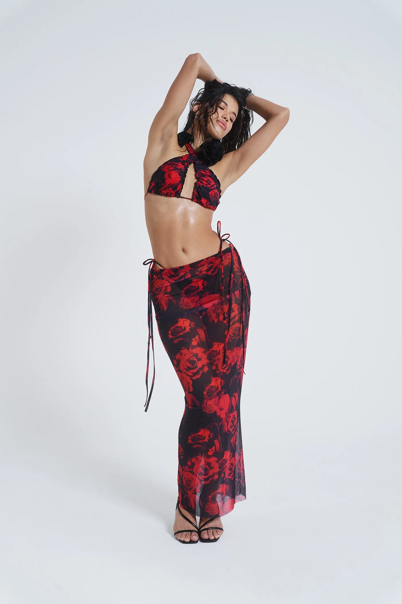 Selene Mesh Maxi Skirt sold by Jaded London