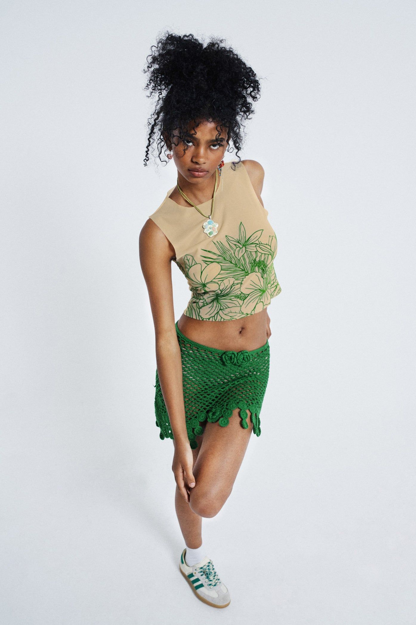 Hibiscus Flock Mesh Tank sold by Jaded London product image thumbnail 3