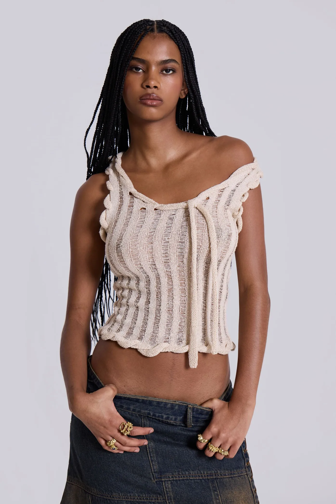 Sara Whipstitch Knit Reversible Top sold by Jaded London