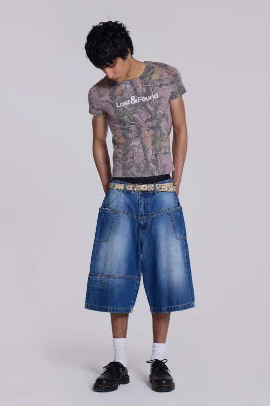 Mid Blue Mason Jorts sold by Jaded London