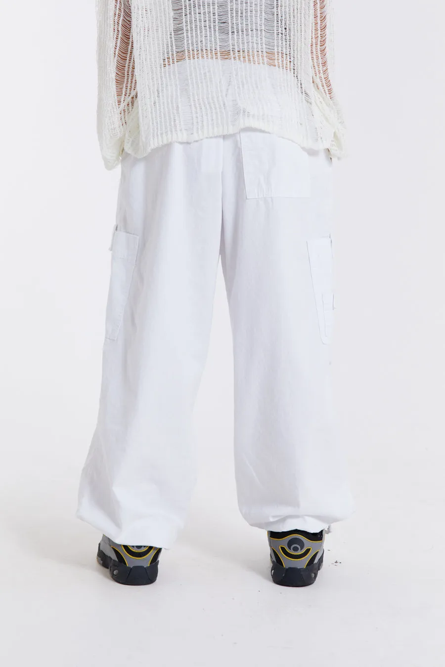 White Parachute Cargo Pants sold by Jaded London product image thumbnail 3