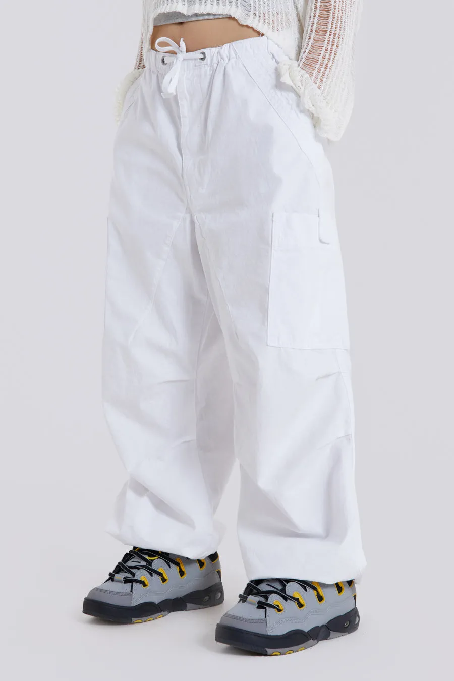 White Parachute Cargo Pants sold by Jaded London product image thumbnail 2