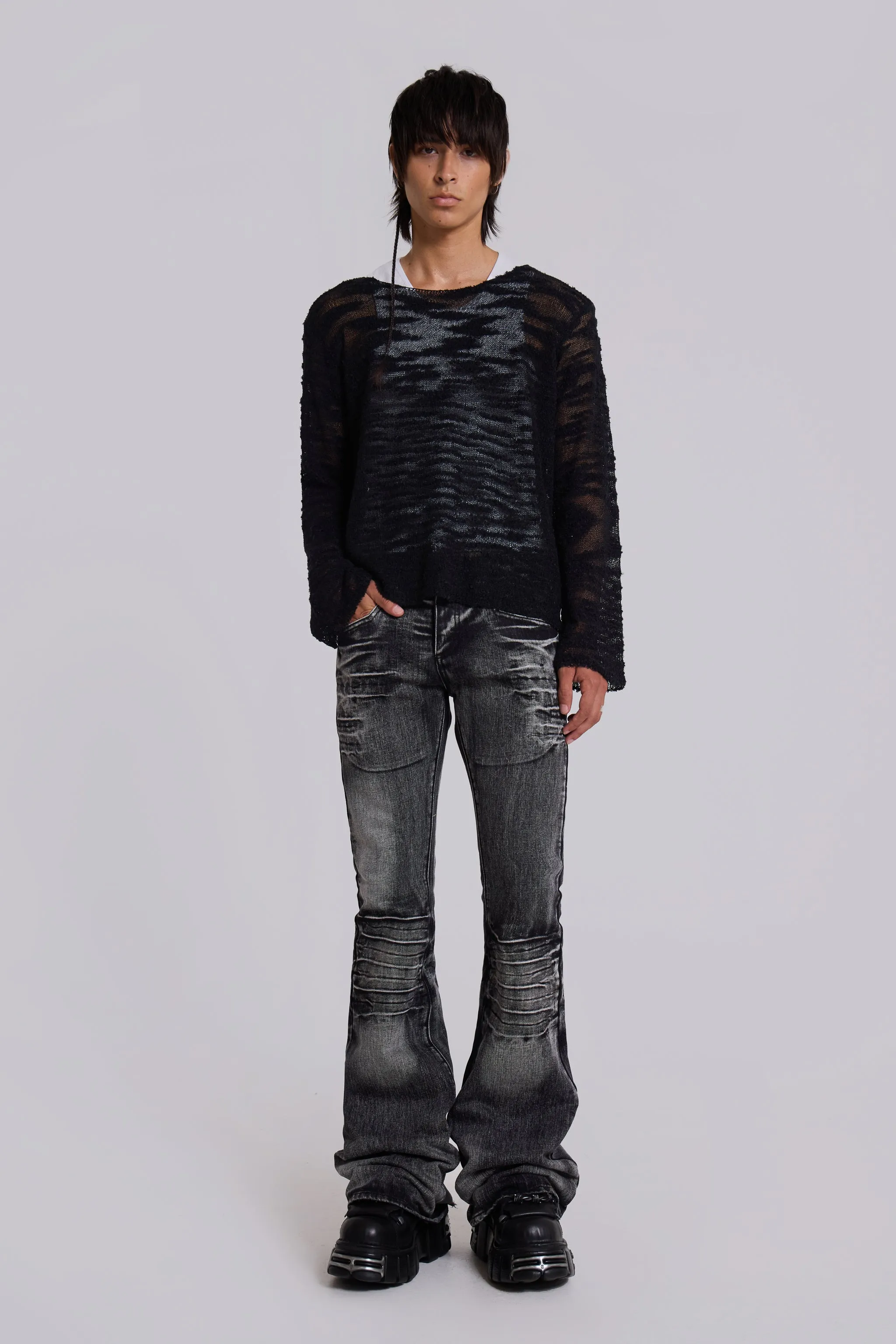 Black Stray Knit sold by Jaded London product image thumbnail 3