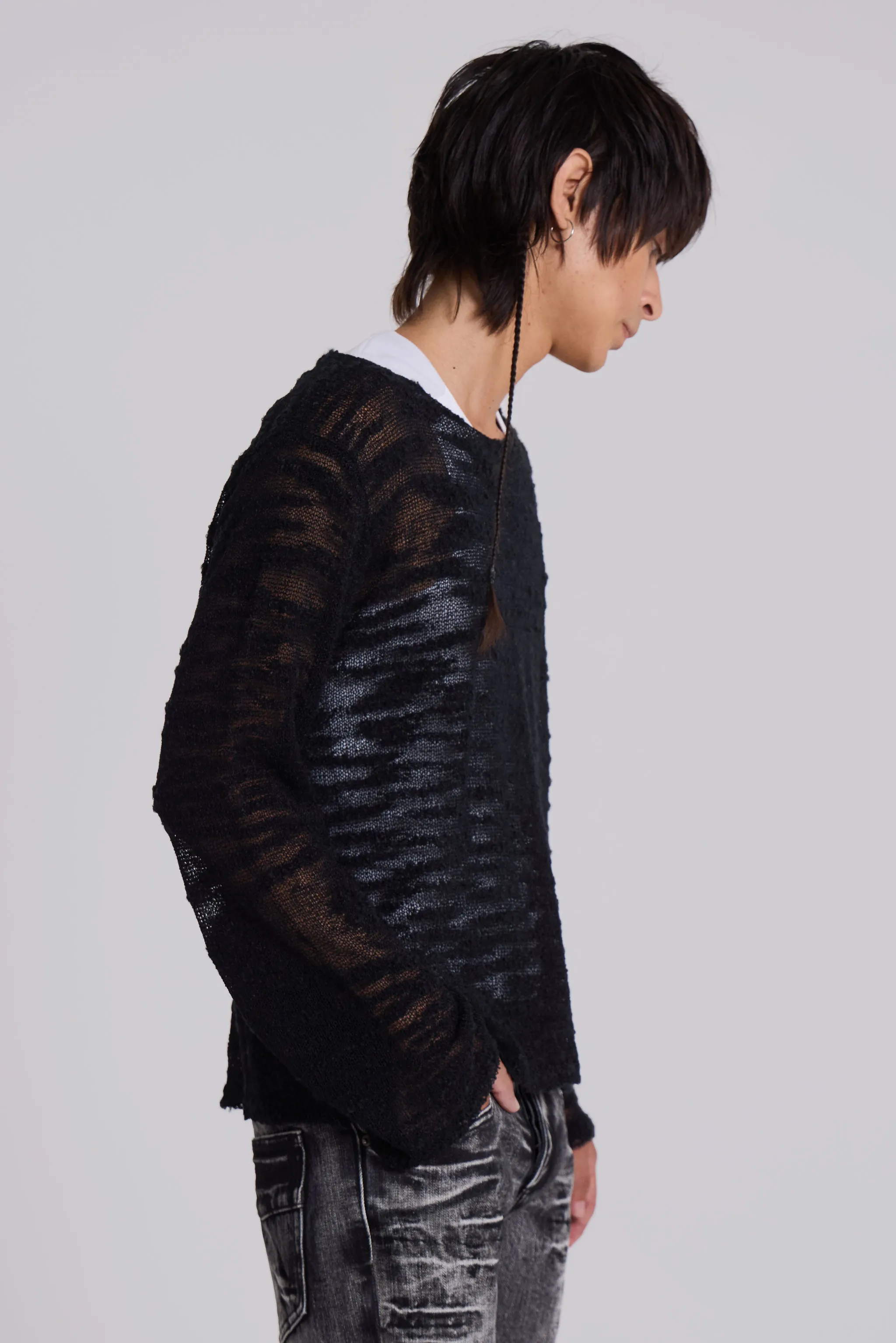 Black Stray Knit sold by Jaded London product image thumbnail 5