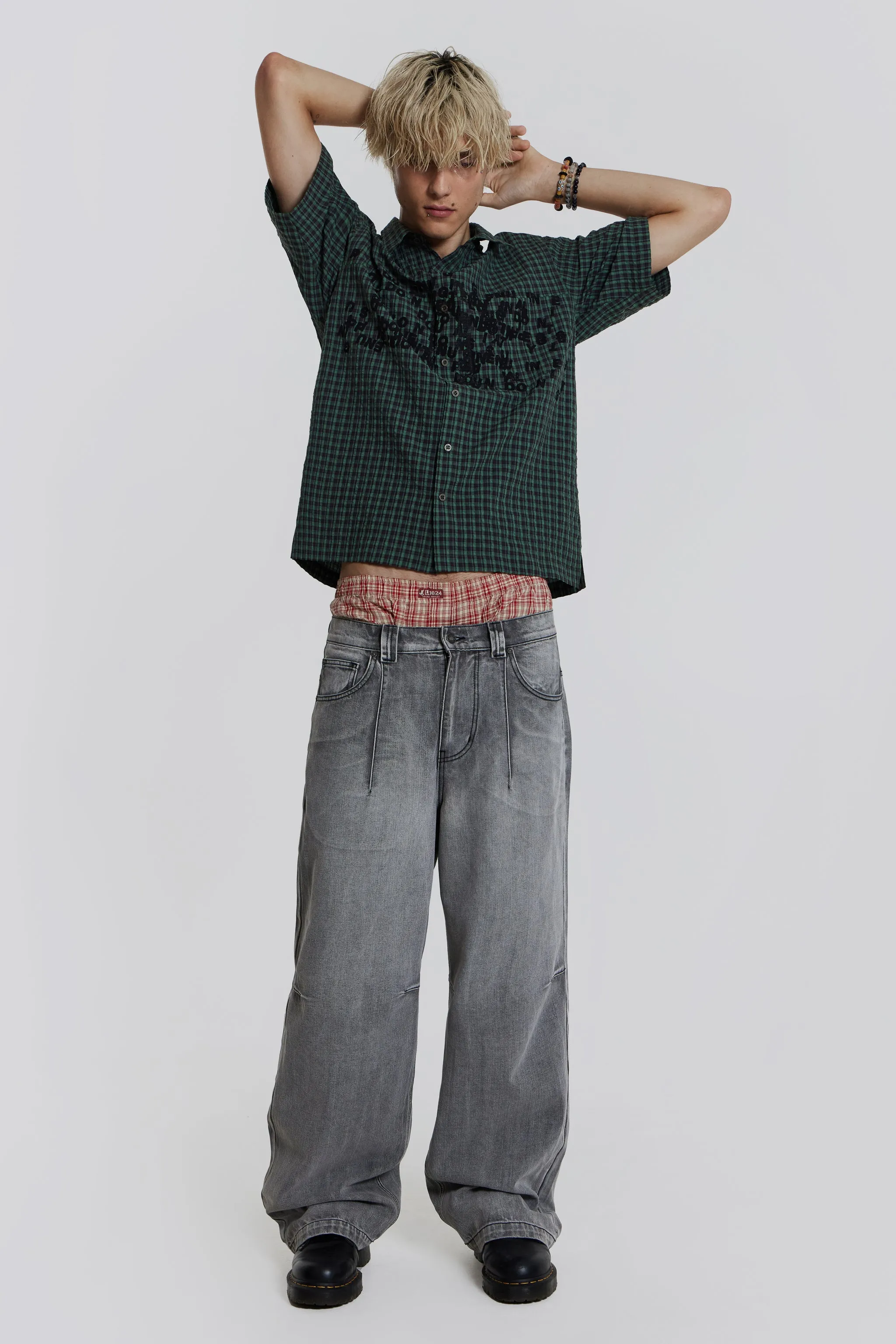 Grey Acid Razor Jeans sold by Jaded London product image thumbnail 2